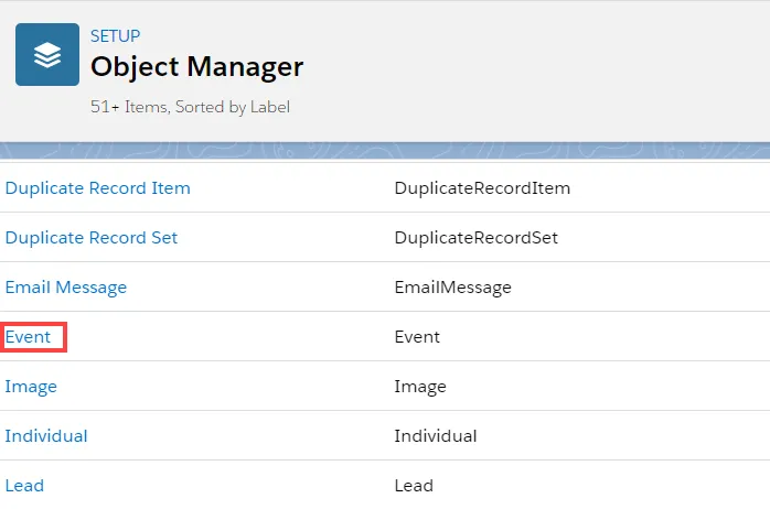 Object Manager in the Objects and Fields menu