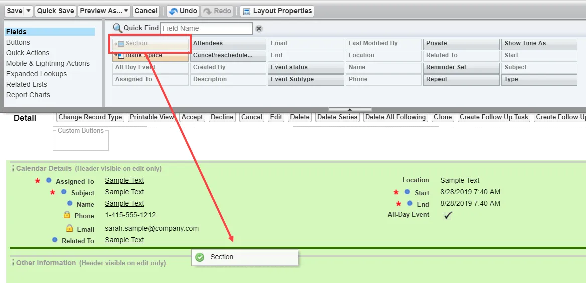 create custom field in event object salesforce