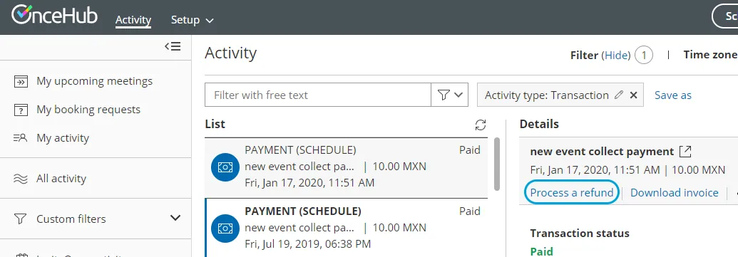 Figure 1: Issuing a manual refund