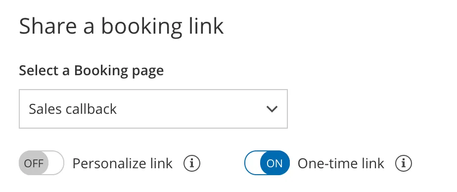 One-time link toggle button